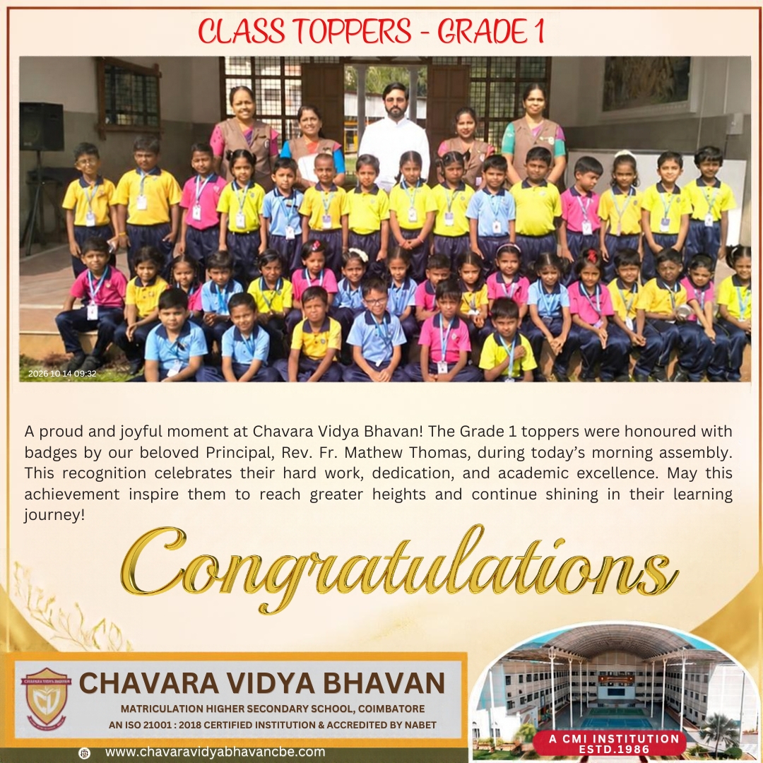 CLASS TOPPERS – GRADE 1